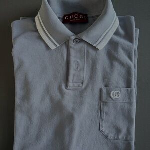 Gucci Men's Light Gray Polo Shirt